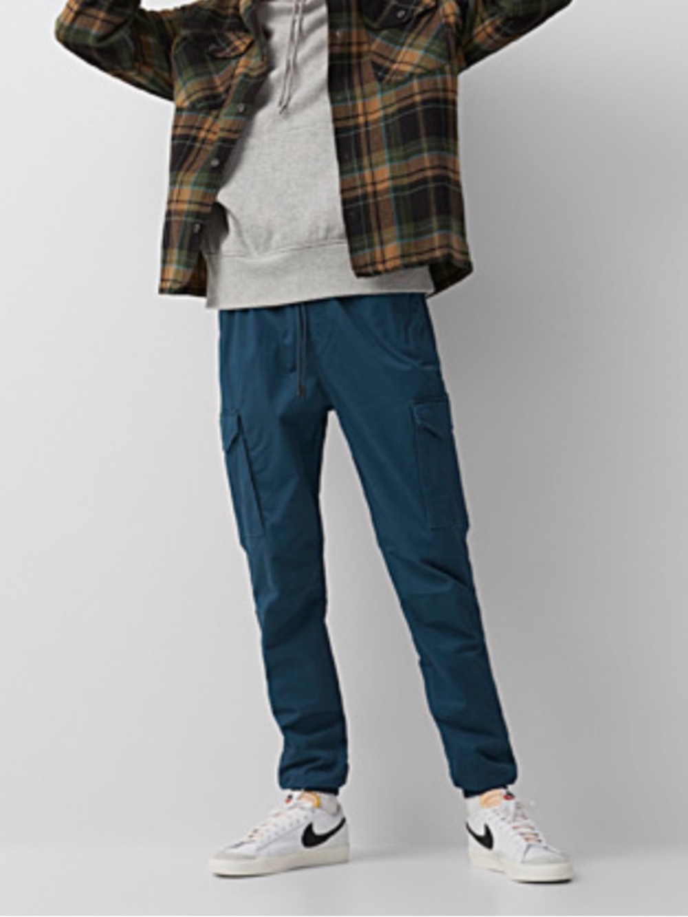 DJAB Simons Teal Cotton Cargo Jogger Pants